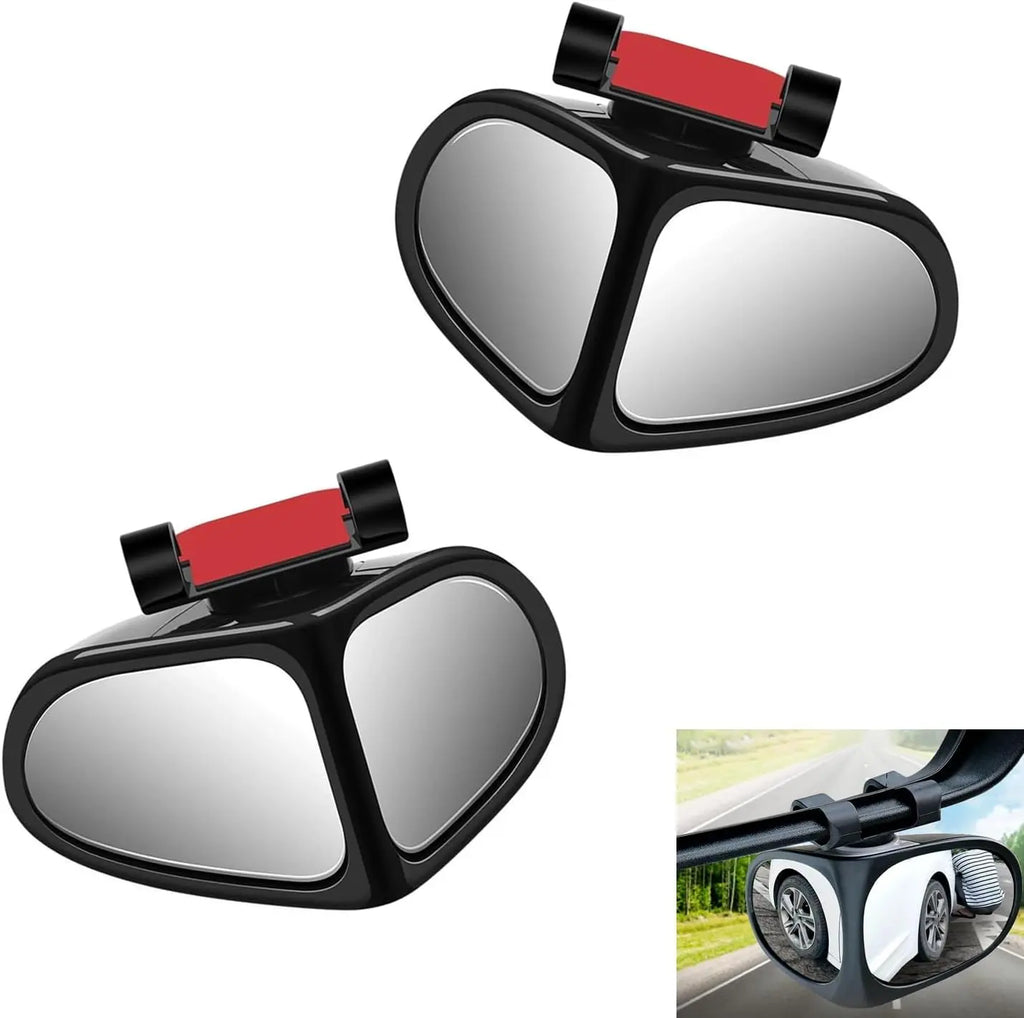 360° Rotatable Dual-Lens Blind Spot Mirror, Clip-On Rearview Auxiliary Mirror for Parking & Reversing