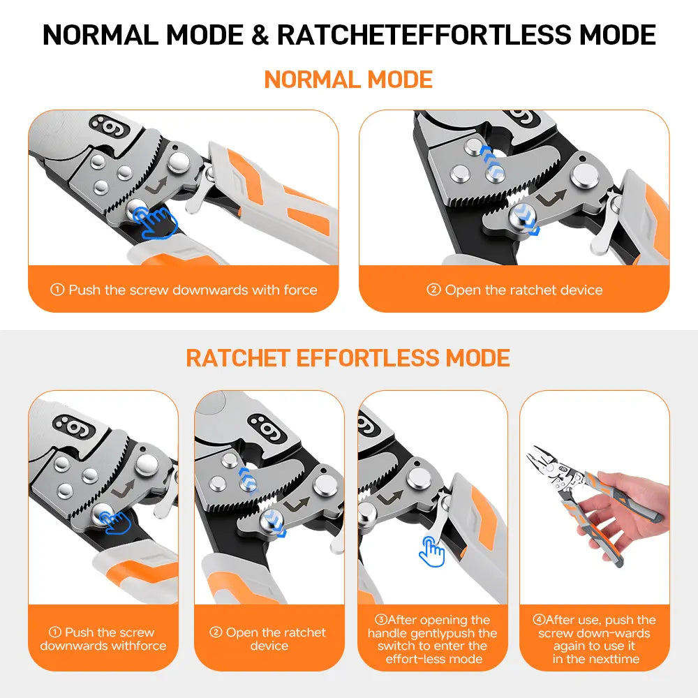 LOZLIN Self-Locking Ratchet Pliers & Wire Cutter