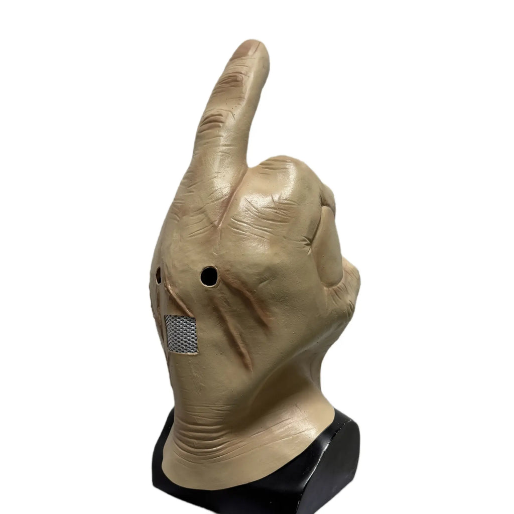 Adult Realistic Middle Finger Hand Full-Head Latex Halloween Mask