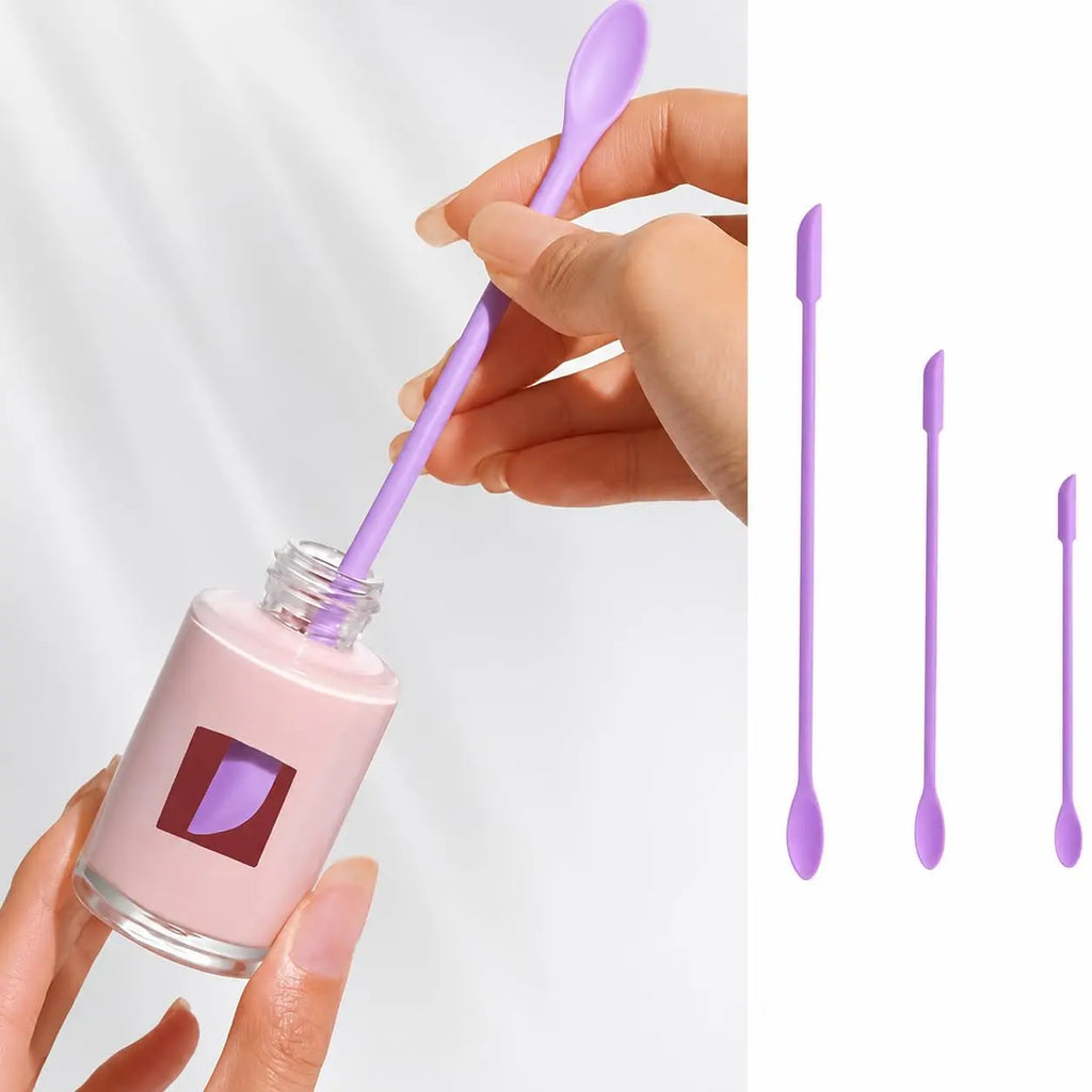 3-Pack Mini Silicone Makeup Spatulas for Foundation, Cream, Lotion, Jar Scraping & Cosmetic Use