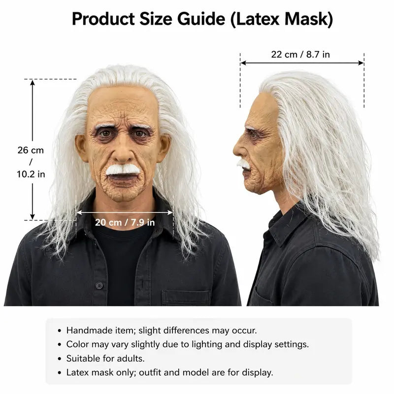 PATYGR Hyper-Realistic Bearded Old Man Full-Head Latex Mask