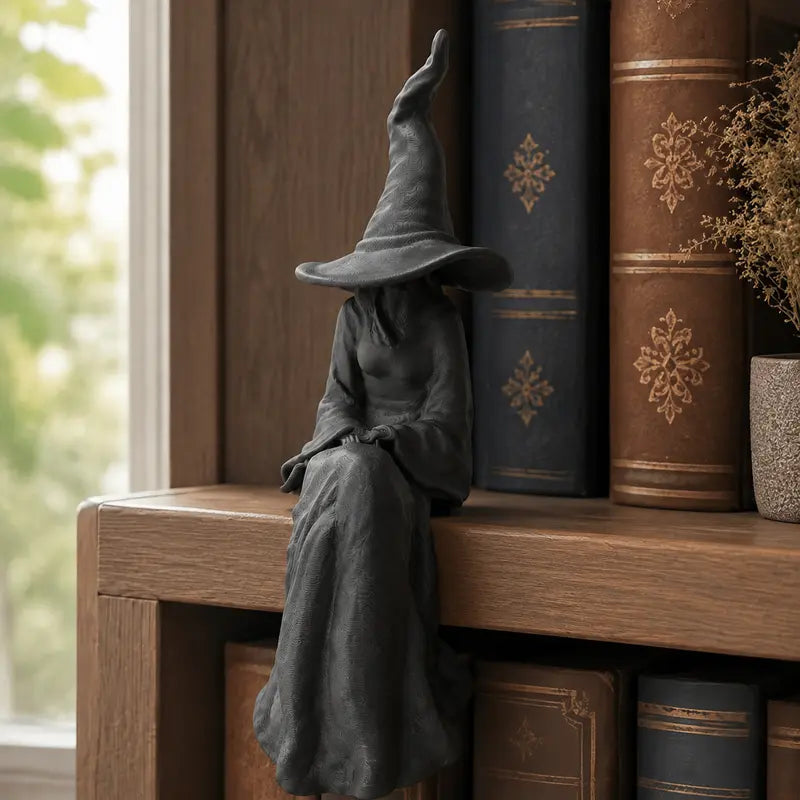 3D-Printed Faceless Black Witch Shelf Sitter Figurine