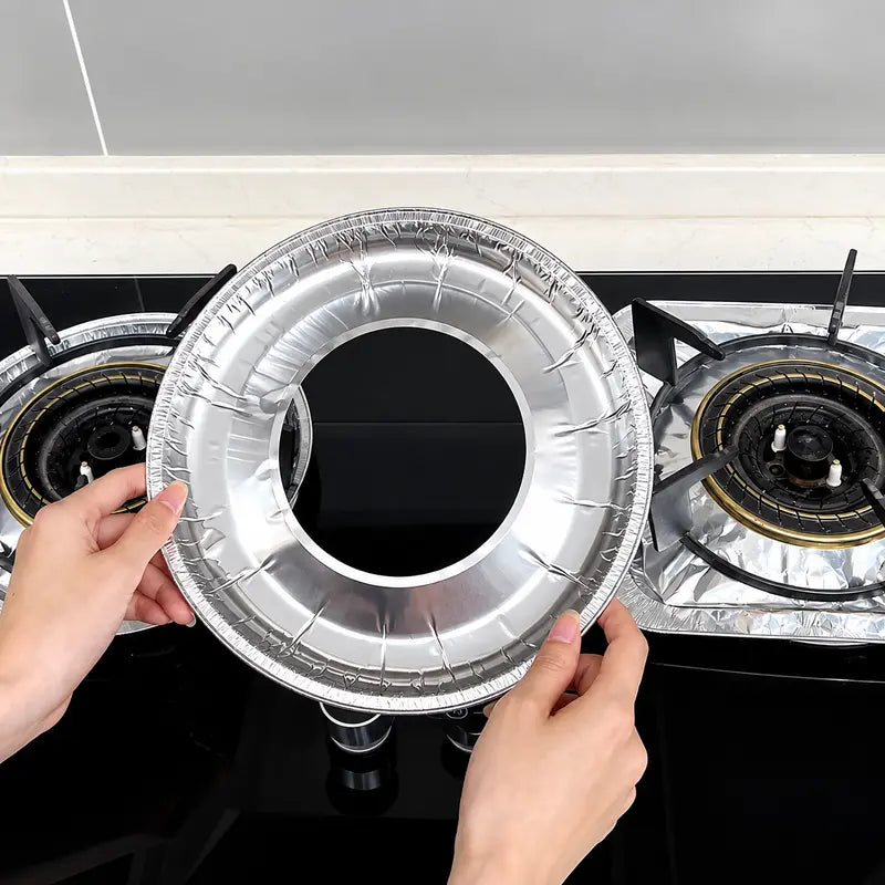 10-Pack Disposable Aluminum Foil Gas Stove Burner Liners