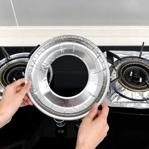 10-Pack Disposable Aluminum Foil Gas Stove Burner Liners