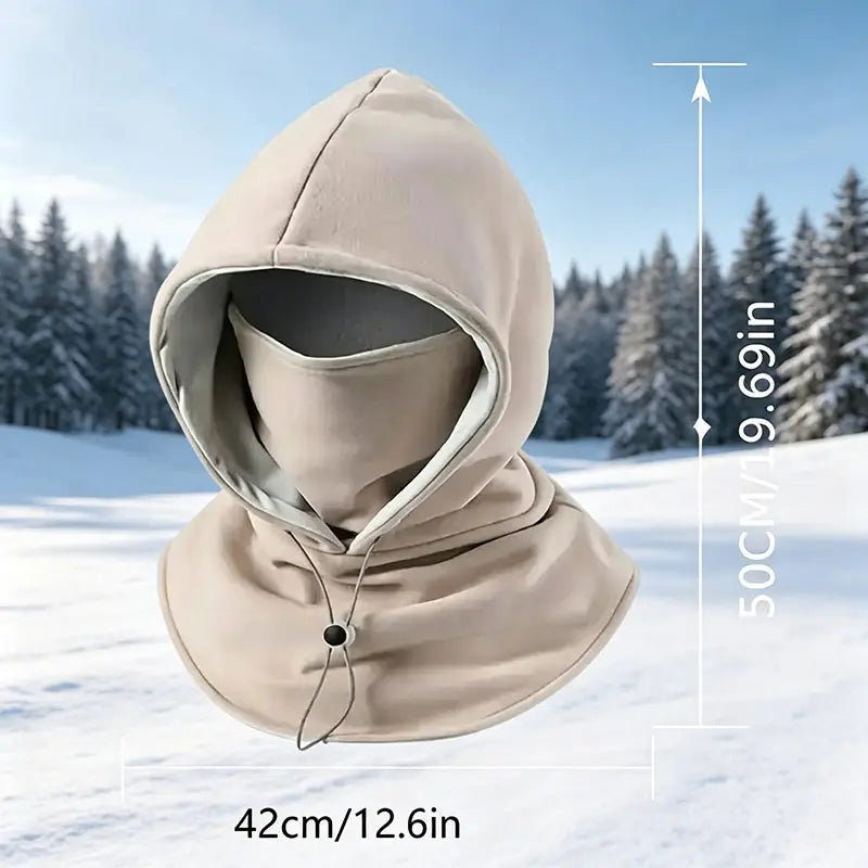 Unisex Fleece Balaclava Hood with Adjustable Full Face & Neck Coverage