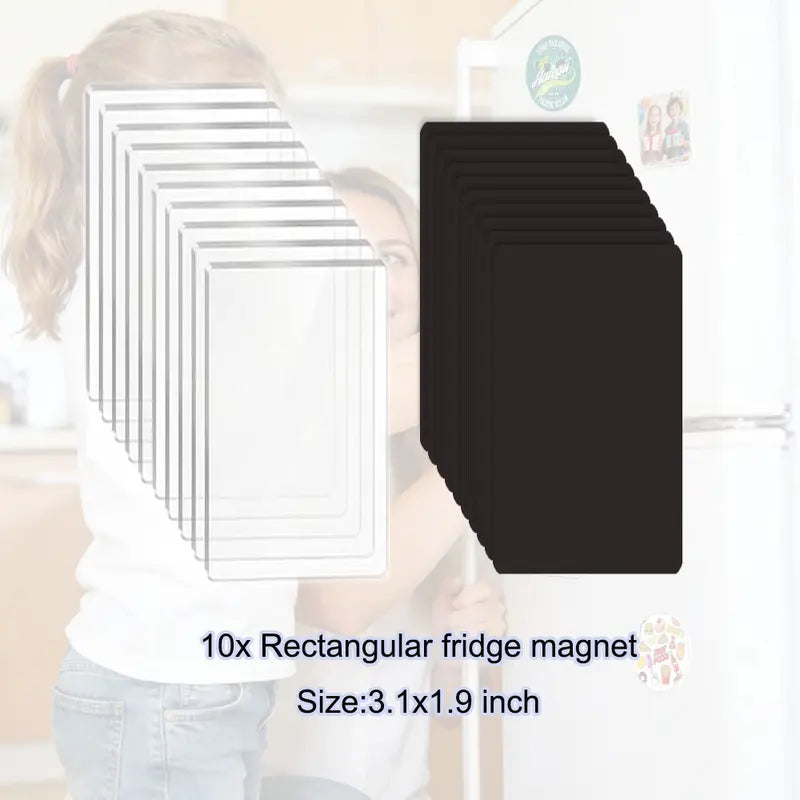 Custom Photo DIY Fridge Magnets, Personalized Acrylic Magnets with Logo Text QR Code, Customizable Logo Fridge Magnet for Wedding Party Favor Home Kitchen Decor & Promotional Gifts