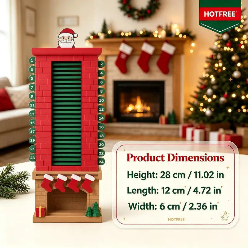 Hotfree 24-Day Santa Chimney Pull-Out Advent Calendar