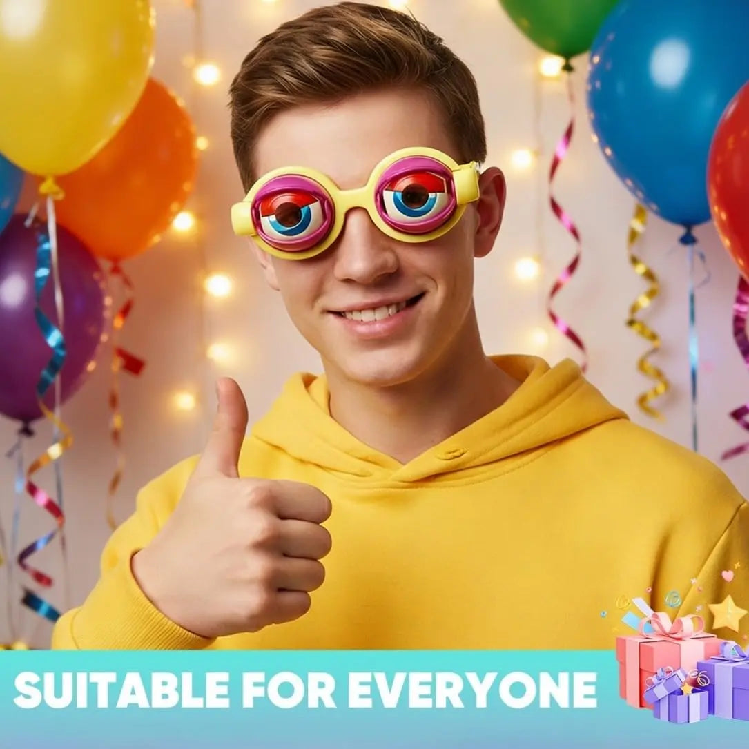 Kinetic Crazy Eyes Glasses, Novelty Eyewear for Costume Party Decoration