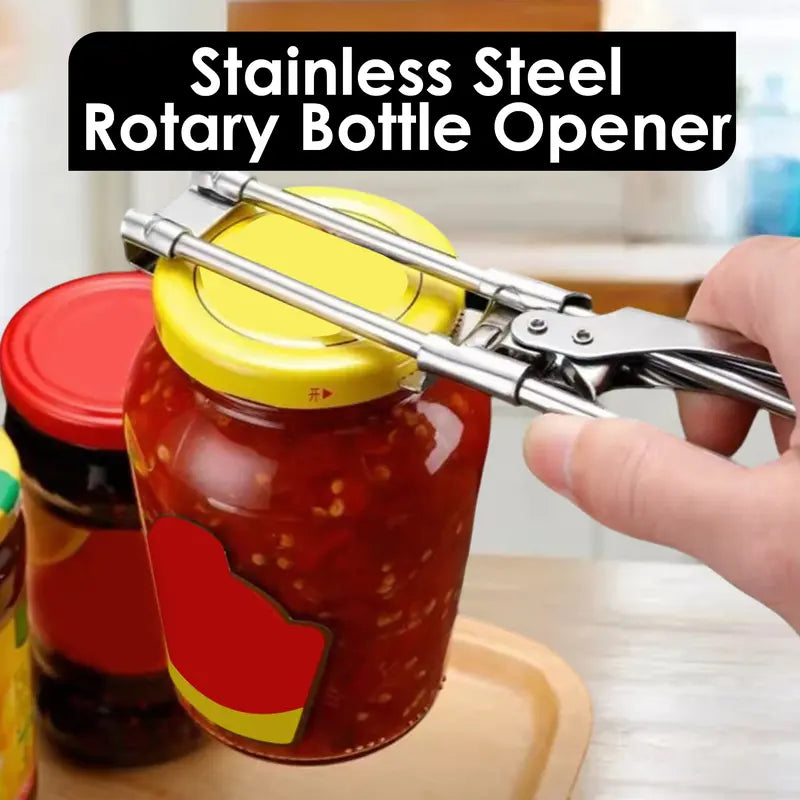 Adjustable Stainless Steel Jar & Bottle Opener for Weak Hands