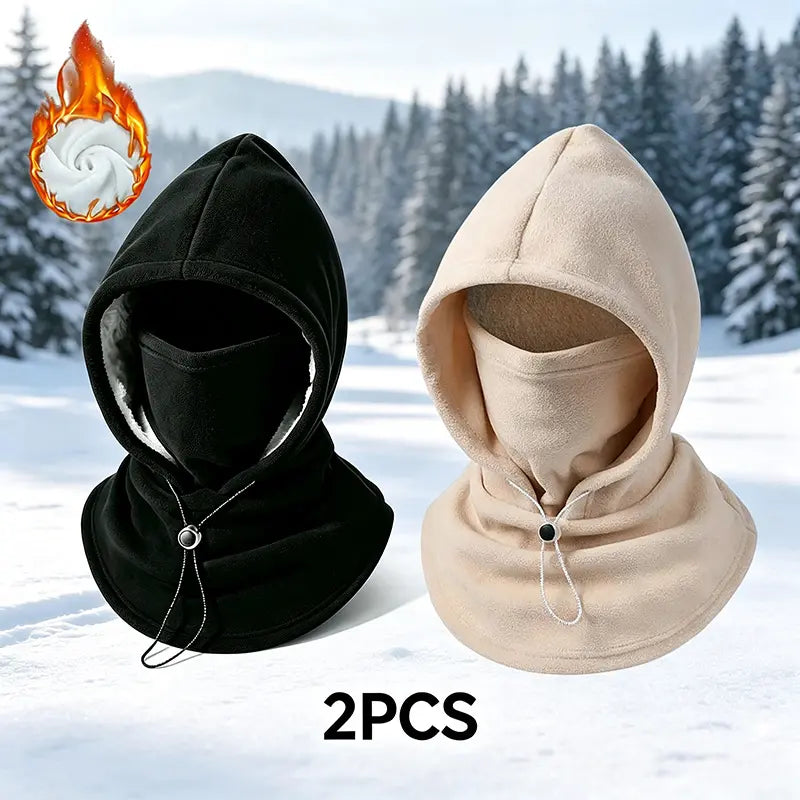 Unisex Fleece Balaclava Hood with Adjustable Full Face & Neck Coverage