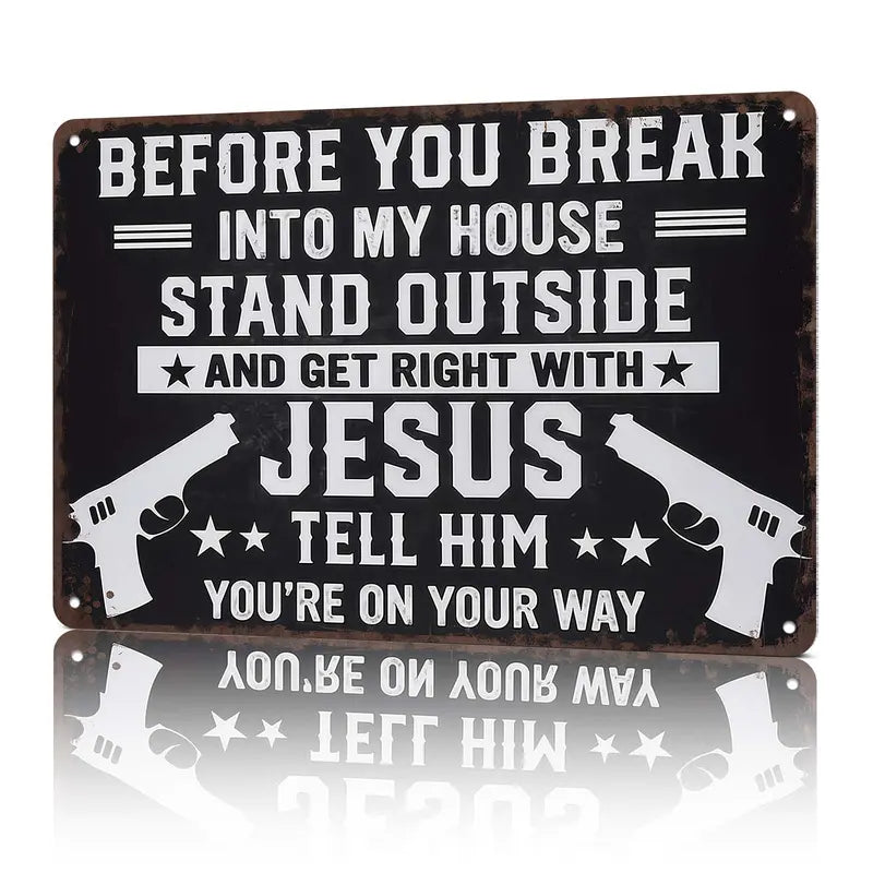 8×12 Aluminum Patriotic Metal Sign, Bold Black & White Home Decor Plaque for Entryway, Man Cave & Indoor Outdoor Display