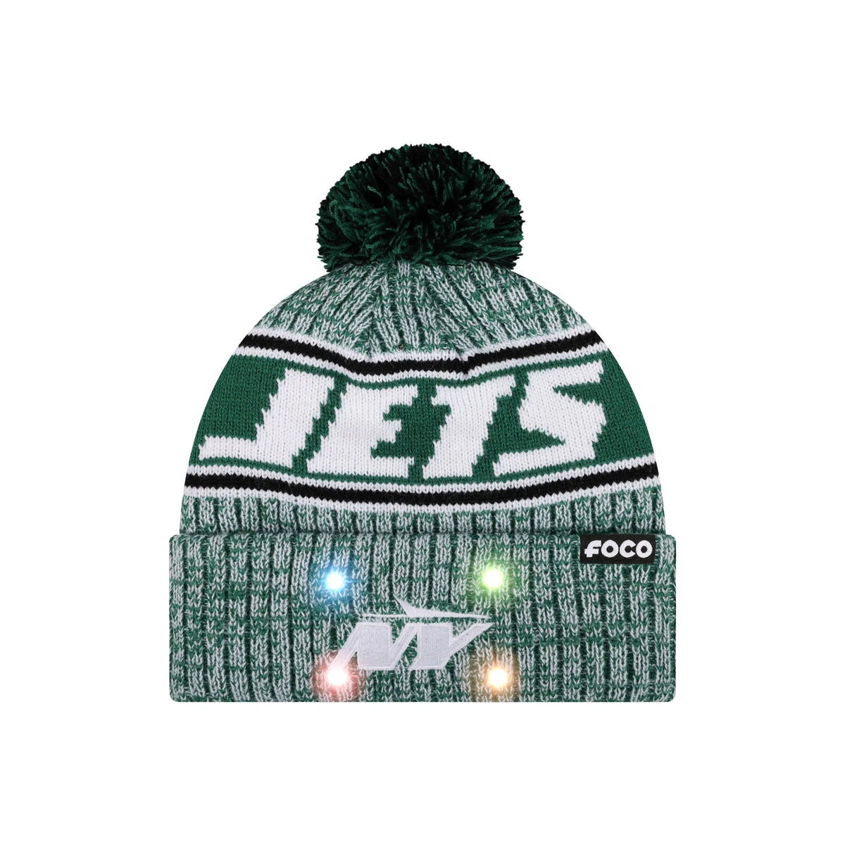 NFL Officially Licensed Team Color Warm Light up Pom Beanie