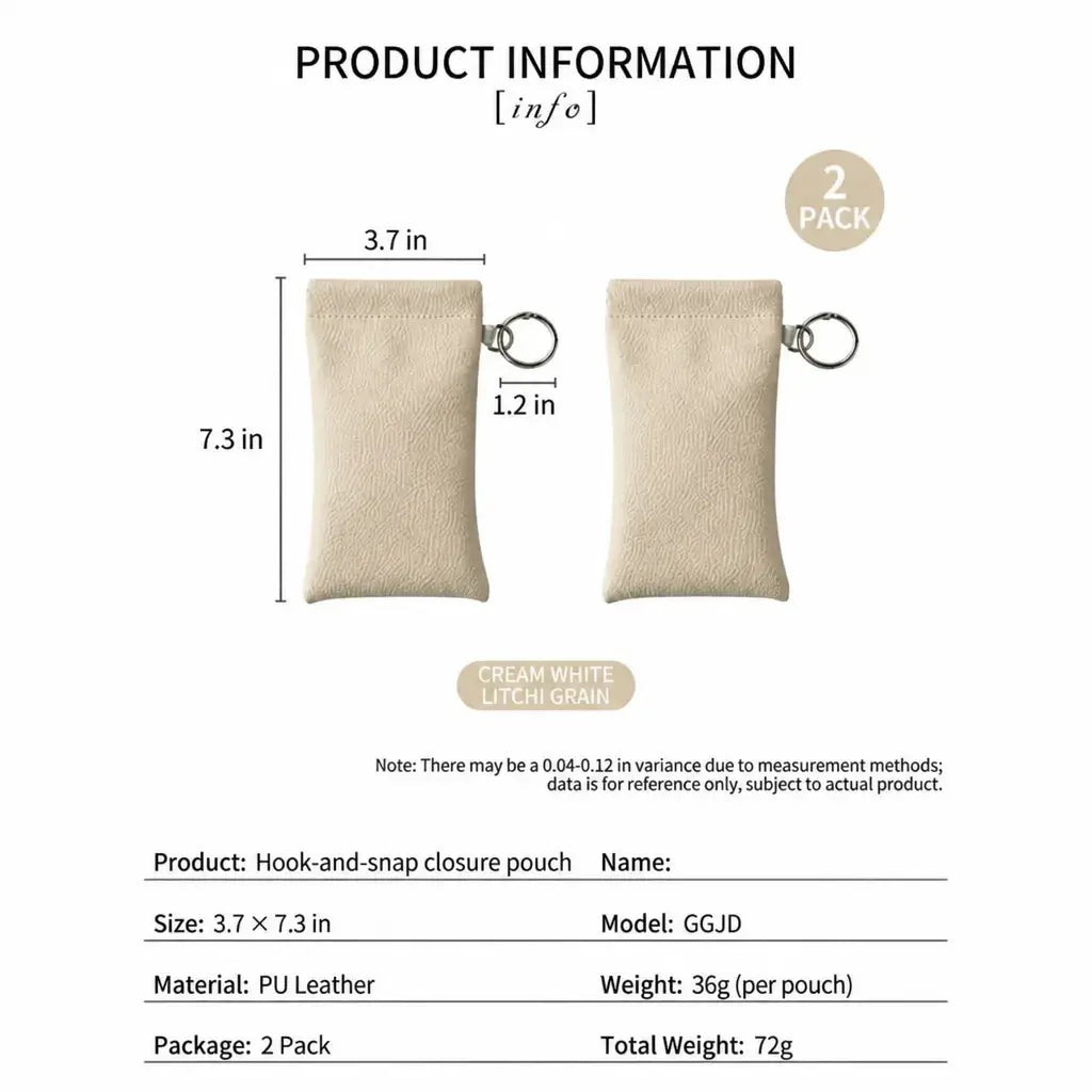 PU Leather Glasses Pouch with Cleaning Cloth & Keychain