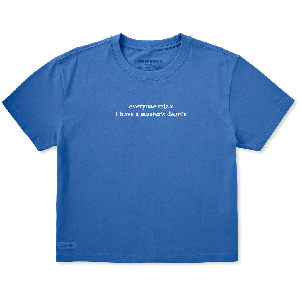 Women's I Have a Master's Degree Short Sleeve Crusher Boxy Tee