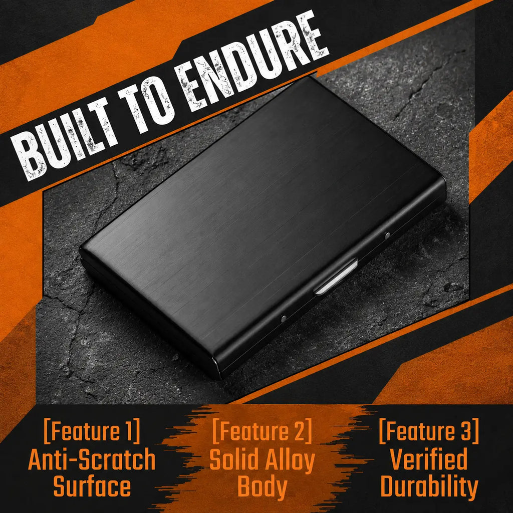 Ultra-Slim RFID Blocking Metal Card Holder, Stainless Steel Credit Card & ID Case for Business Travel