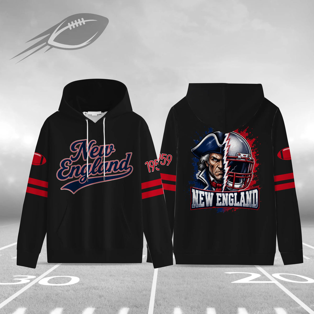 Unisex Football City Graphic Pullover Hoodie