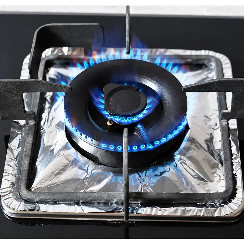 10-Pack Disposable Aluminum Foil Gas Stove Burner Liners