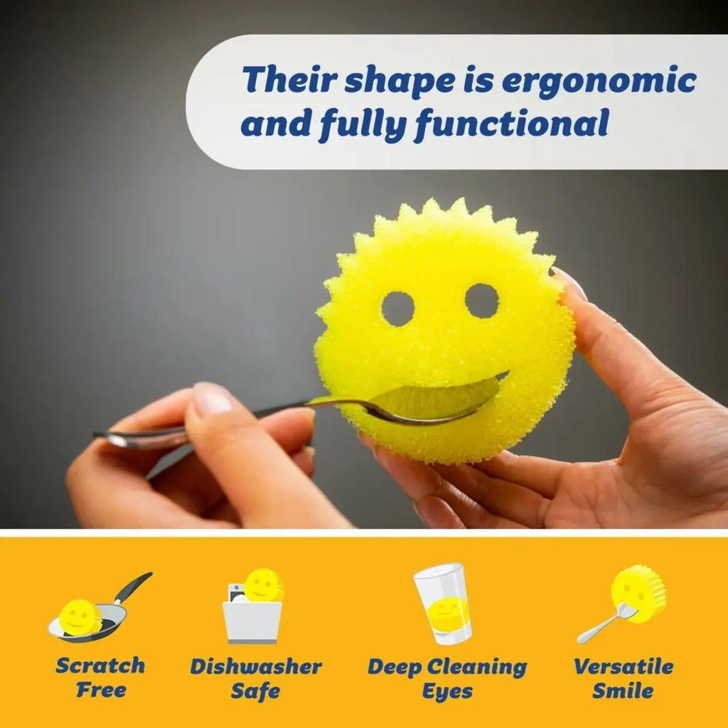 6-Pack Kitchen Scrub Sponges, Scratch-Free Multipurpose Dish Scrubbers with BPA-Free Foam for Cleaning & Washing