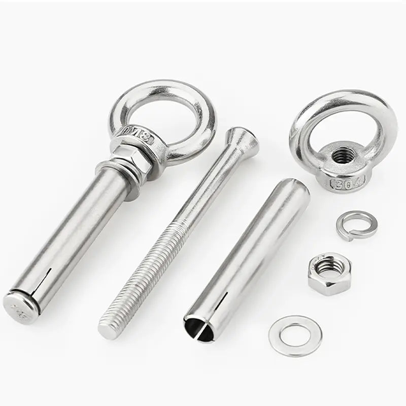 M6x50mm Ring Lifting Expansion Anchor Eyebolt 2 Pack Expansion Bolts Ceiling Hook Heavy Duty Bolts Anchor Fastener 304 Stainless Steel for Concrete Brick Wall