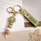 Personalised Daisy Beaded Keyring with Photo for Best Friends