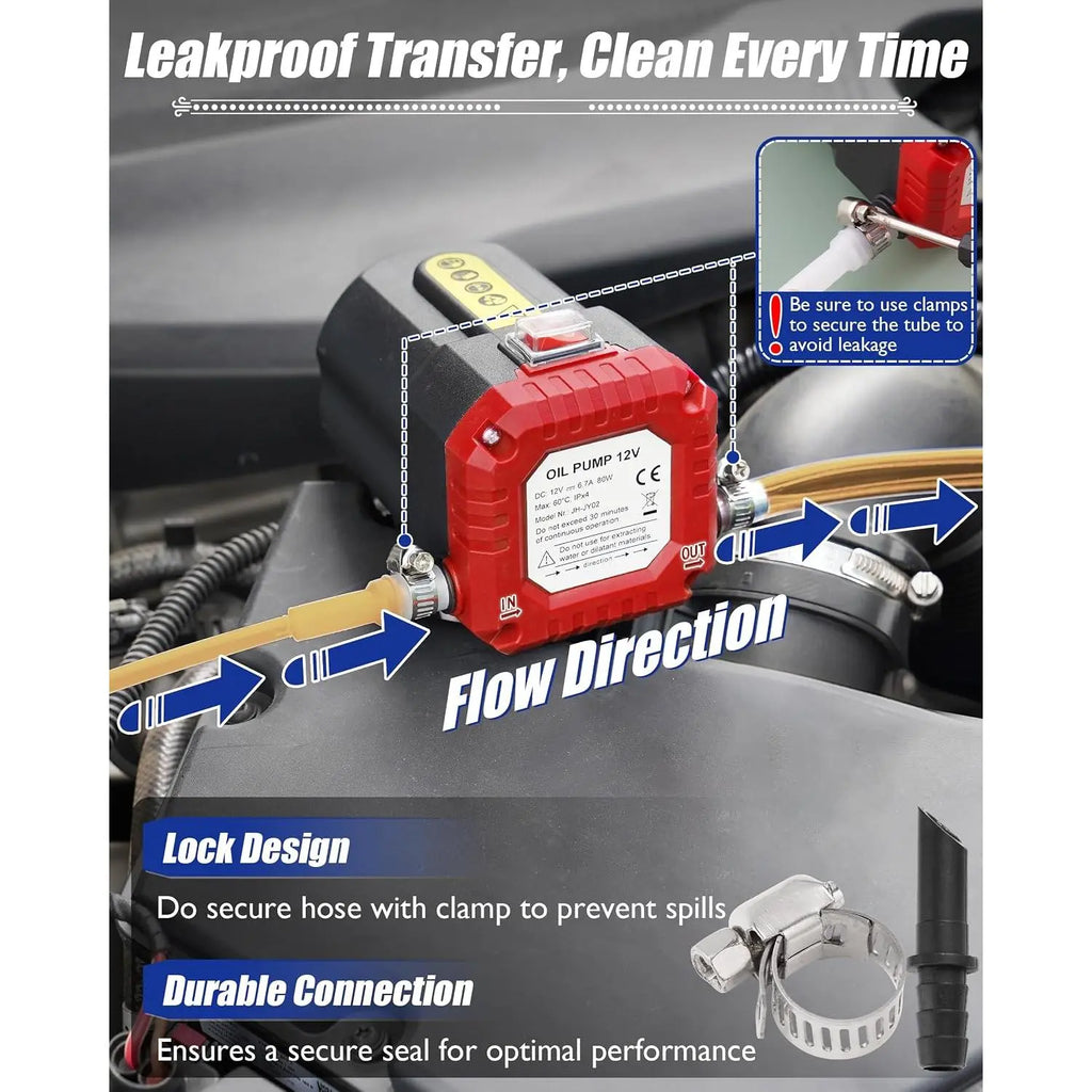 GJANSH 12V 80W Oil & Diesel Transfer Pump Kit