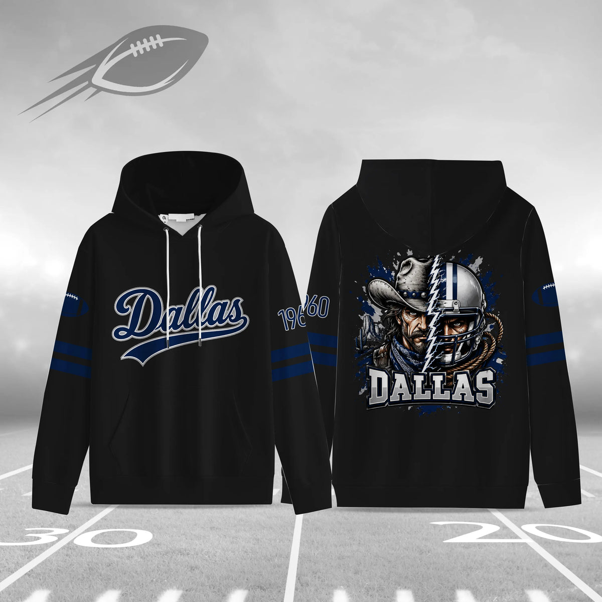 Unisex Football City Graphic Pullover Hoodie