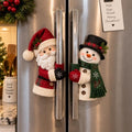 2-Piece Plush Santa & Snowman Christmas Handle Cover Set