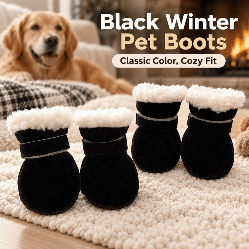 Soft Velvet Puppy Booties, Warm Non-Slip Paw Covers for Small Dogs