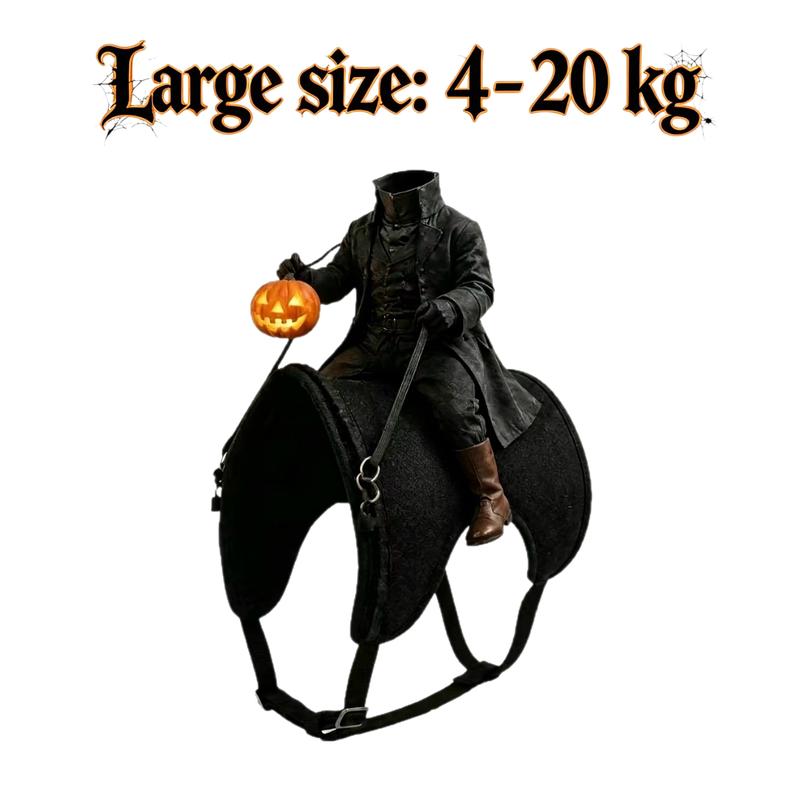 3D Headless Pumpkin Rider Halloween Costume for Small Dogs & Cats