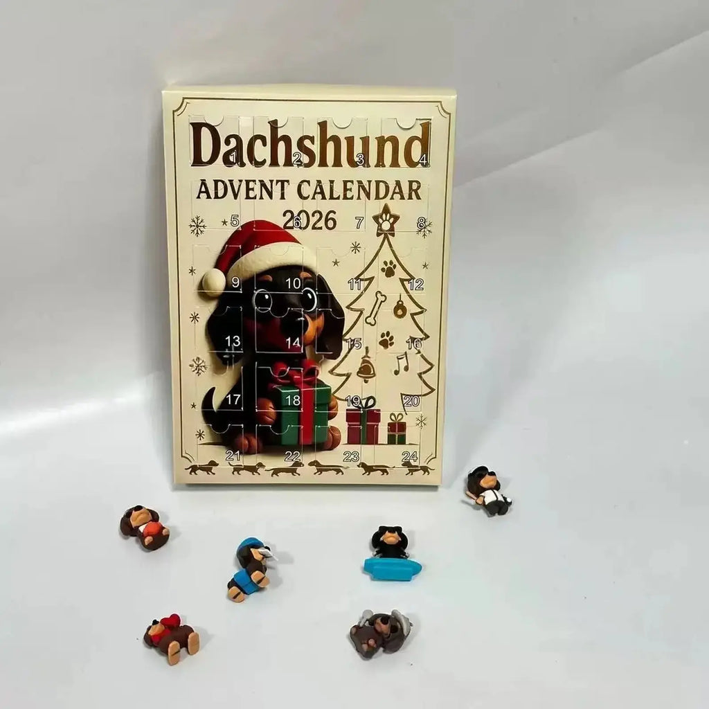Christmas 24‑Day Countdown Surprise Box, Hanging Puppy Ornaments for Holiday Decor,sohochic
