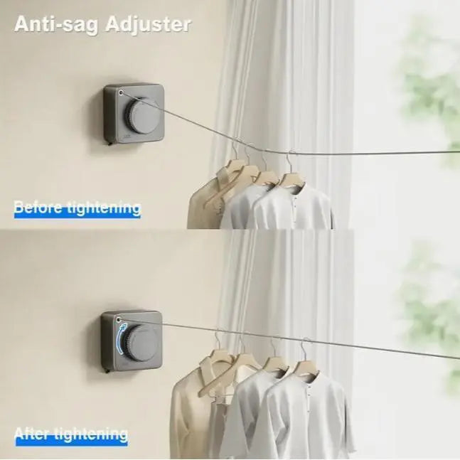 5.76m Retractable Clothesline, Space-Saving Wall-Mounted Laundry Drying Line for Bathroom, Balcony & Indoor Outdoor Use