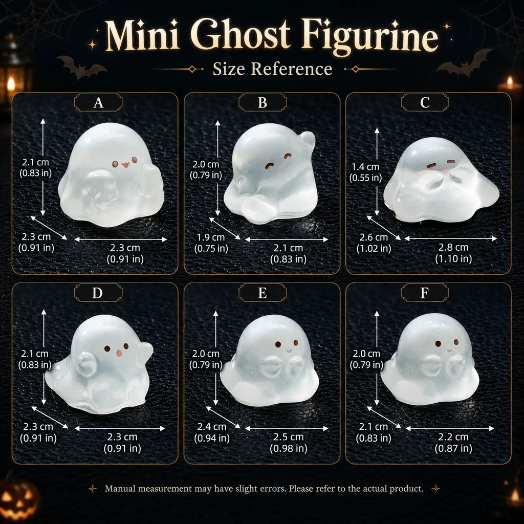 30 Pcs Spooky Mini Ghost Figurines Ornaments Set, Halloween Resin Desk Decor for Shelf, Fairy Garden, Dollhouse Party Decor