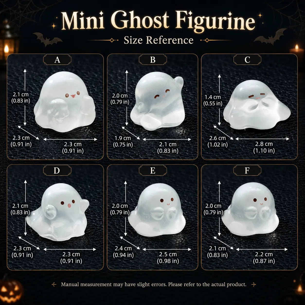 30 Pcs Spooky Mini Ghost Figurines Ornaments Set, Halloween Resin Desk Decor for Shelf, Fairy Garden, Dollhouse Party Decor