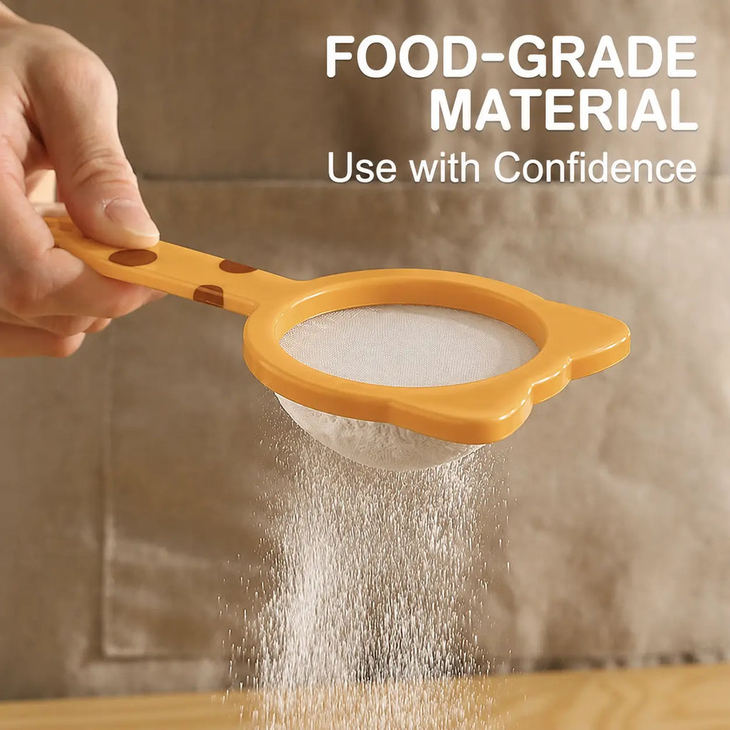 Fine Mesh Handheld Strainer with Funnel Spout for Coffee, Tea, Flour Sifting & Kitchen Food Preparation