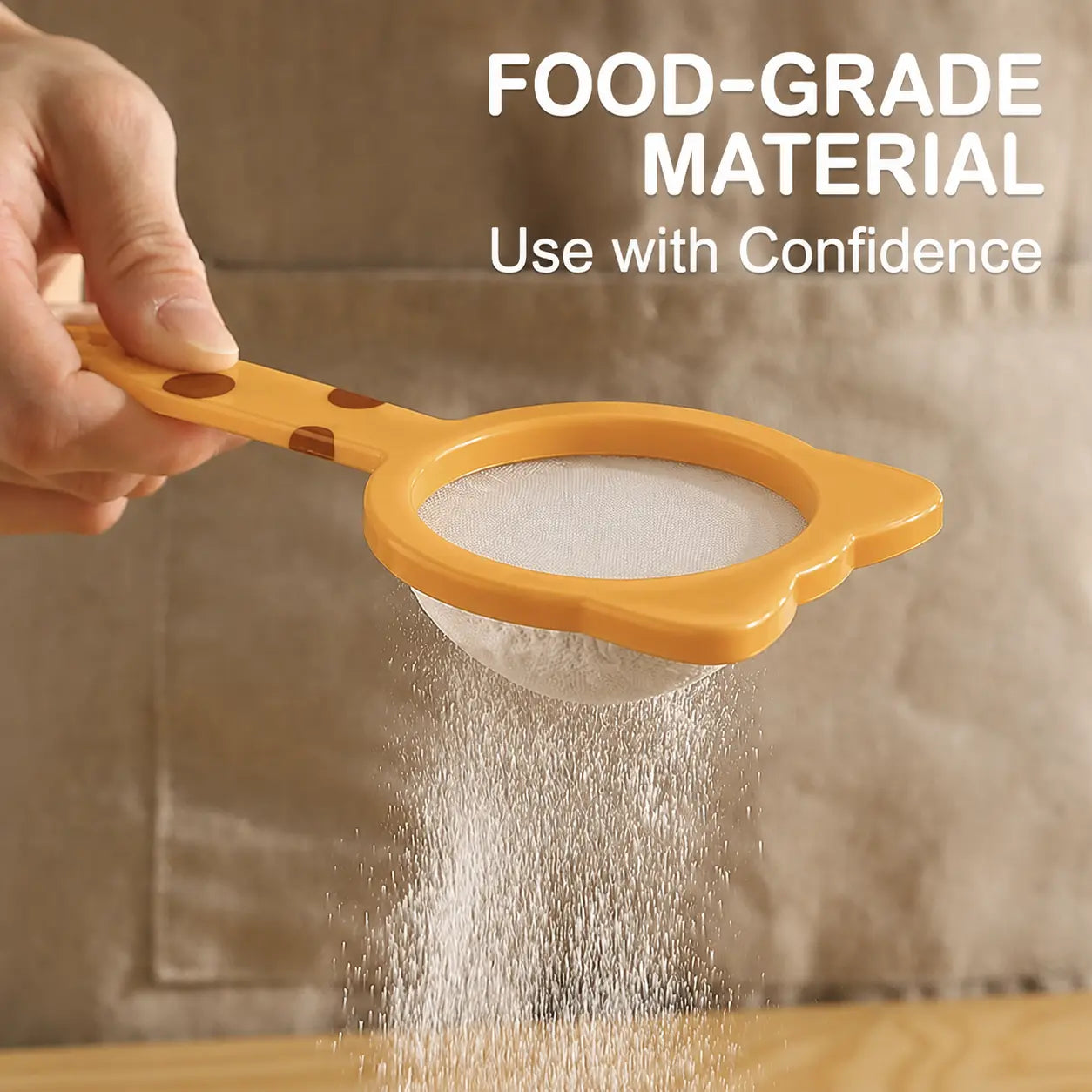 Fine Mesh Handheld Strainer with Funnel Spout for Coffee, Tea, Flour Sifting & Kitchen Food Preparation
