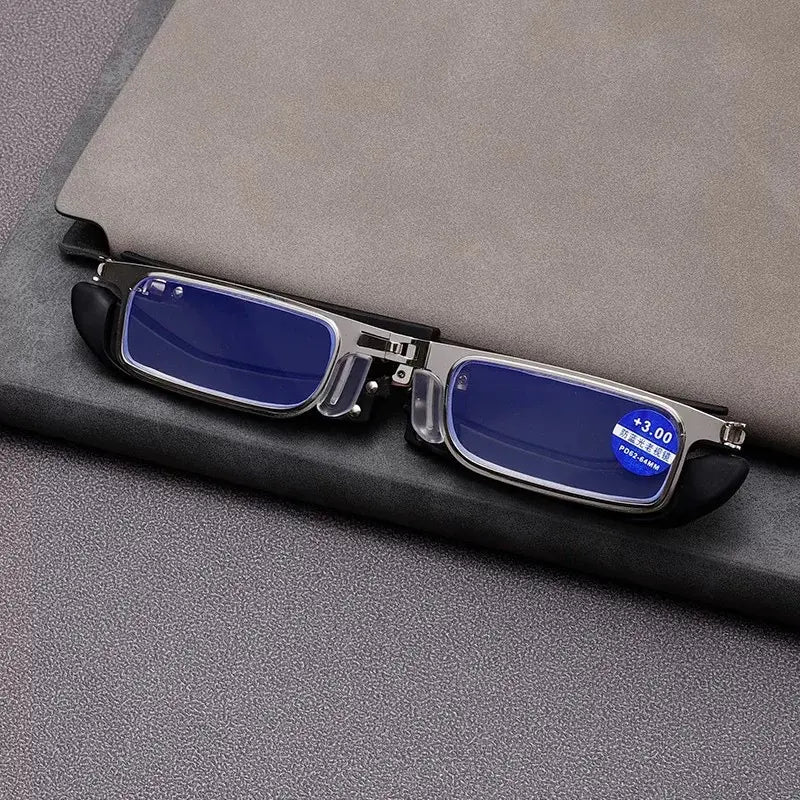 Foldable Square Blue Light Reading Glasses with Case