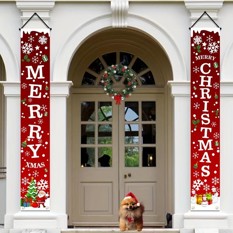 2-Piece Merry Christmas Front Porch Door Banner Set