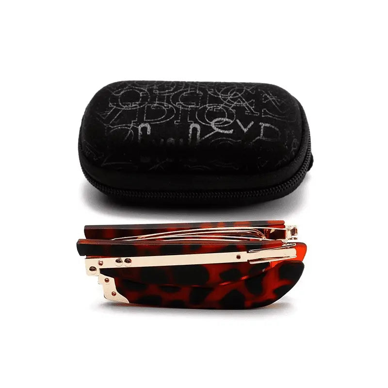 Foldable Square Blue Light Reading Glasses with Case