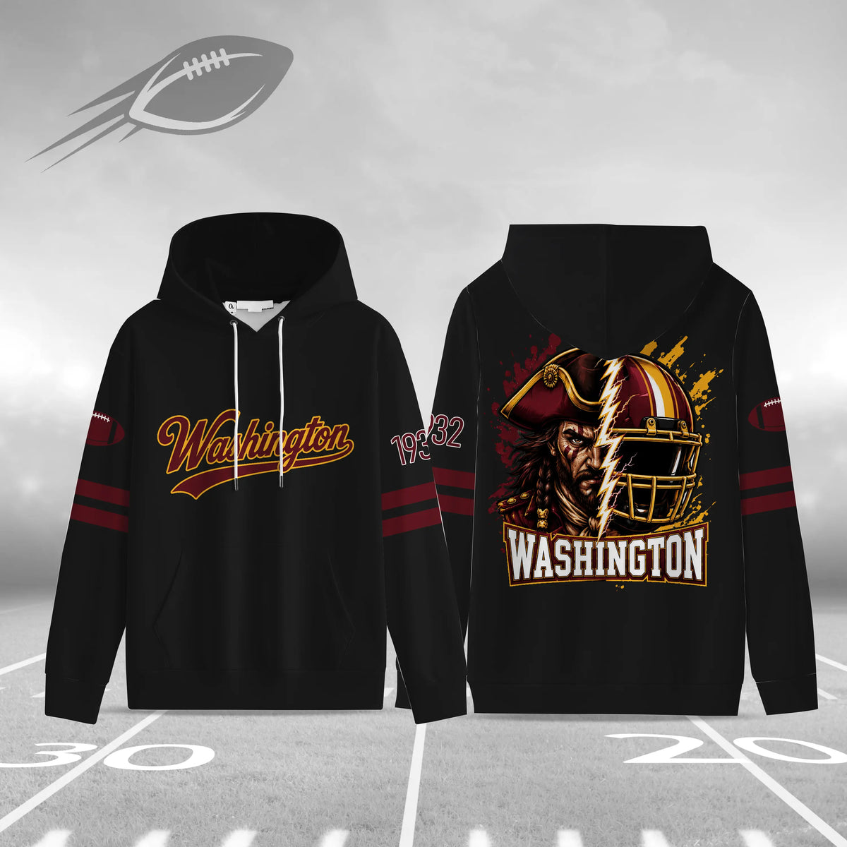 Unisex Football City Graphic Pullover Hoodie
