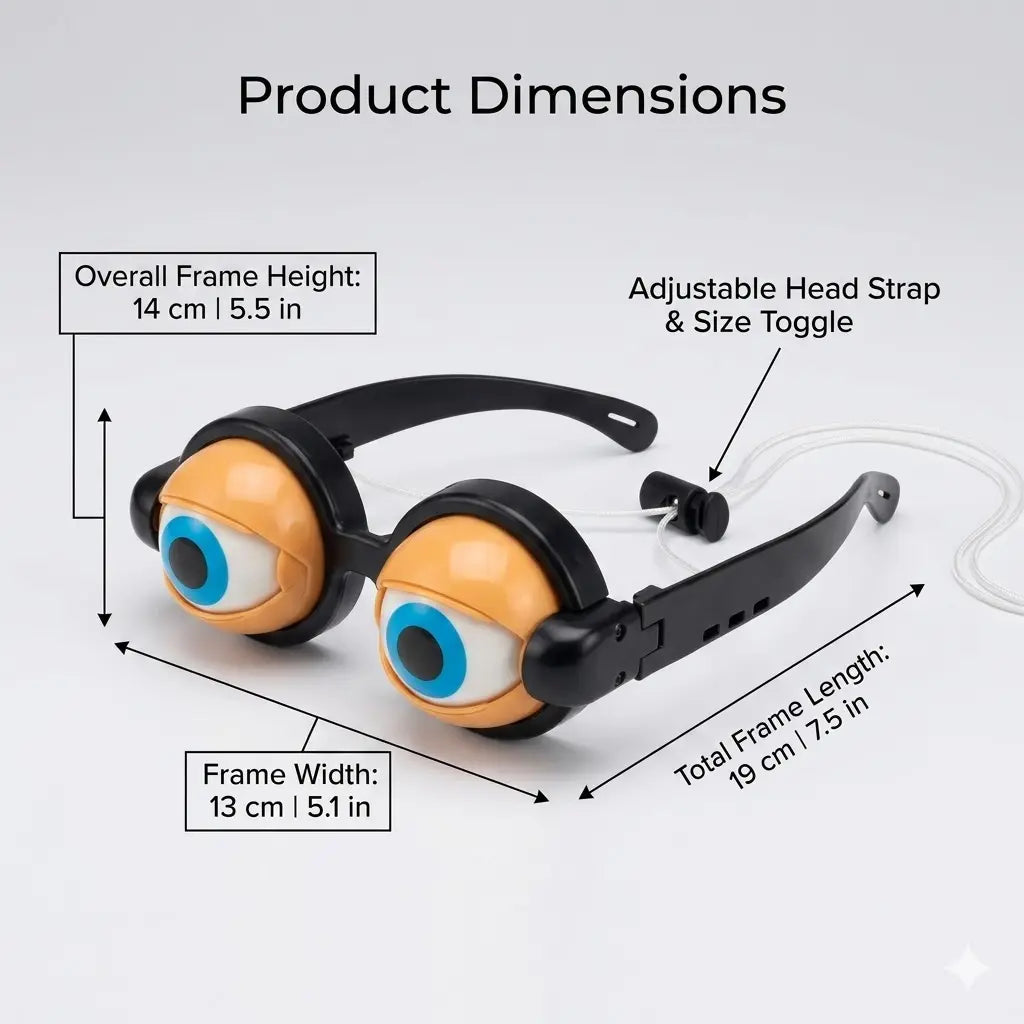 Kinetic Crazy Eyes Glasses, Novelty Eyewear for Costume Party Decoration