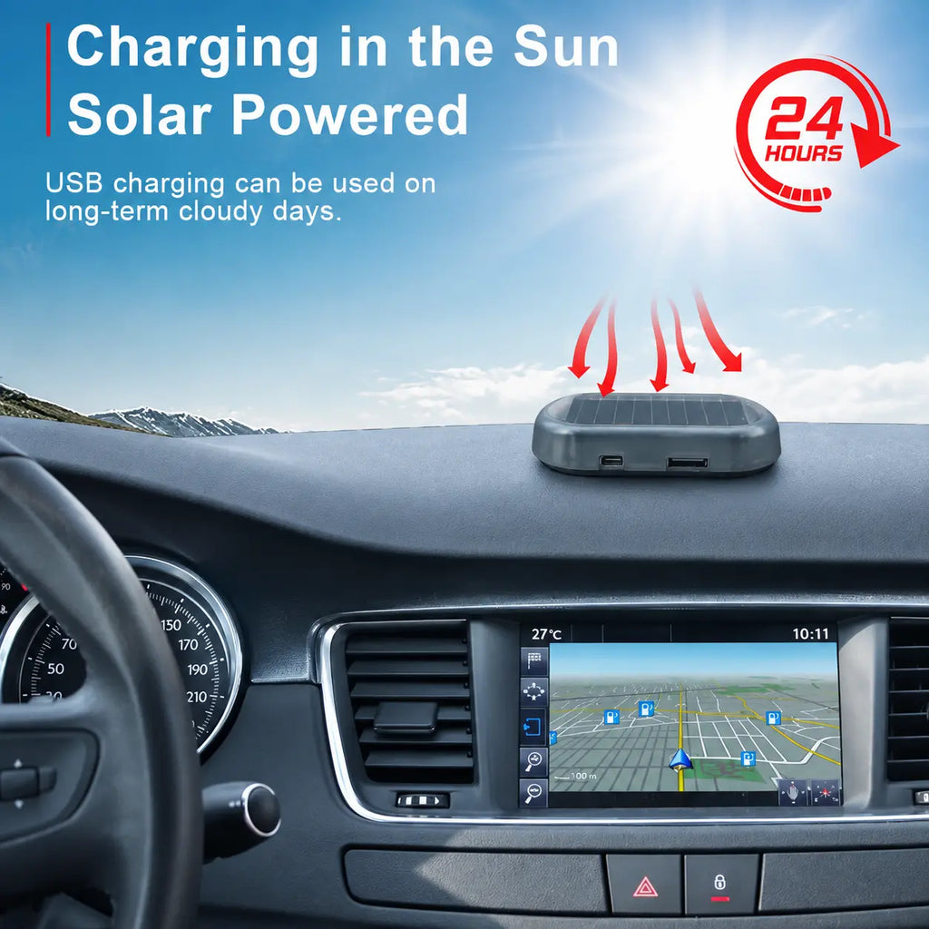 Solar-Powered Simulated Car Alarm LED with Automatic Light Sensor