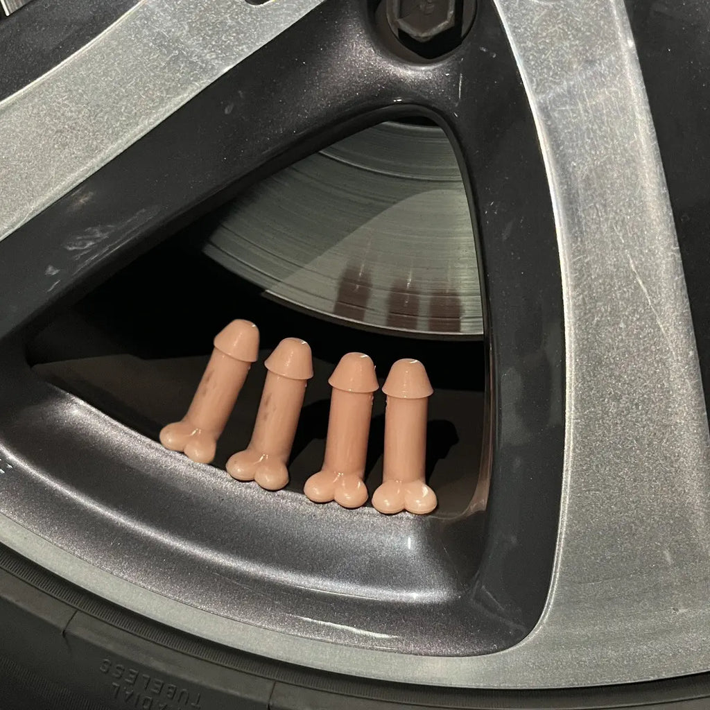 4-Pack Funny Valve Stem Caps, Dustproof & Waterproof Tire Caps for Cars, Bikes & Motorcycles