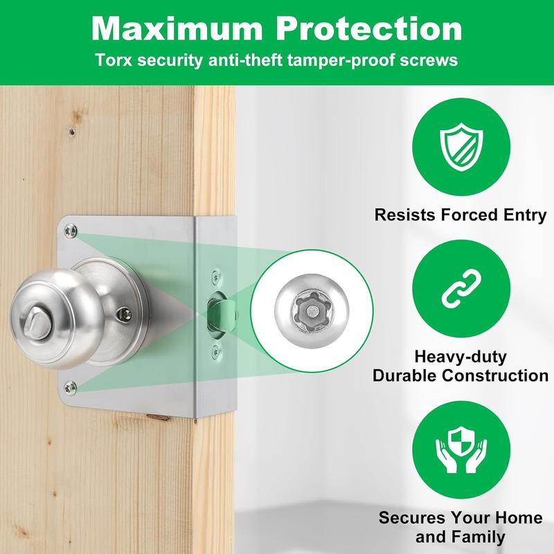 Door Lock Reinforcement & Security Strike Plate Kit for 1-3/4-Inch Doors