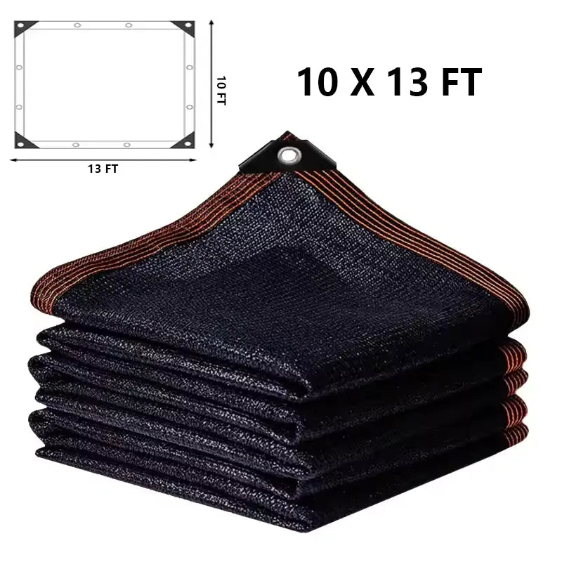 10×13 FT 90% Blackout UV-Resistant Shade Cloth with Reinforced Grommets for Patio, Garden & Pergola