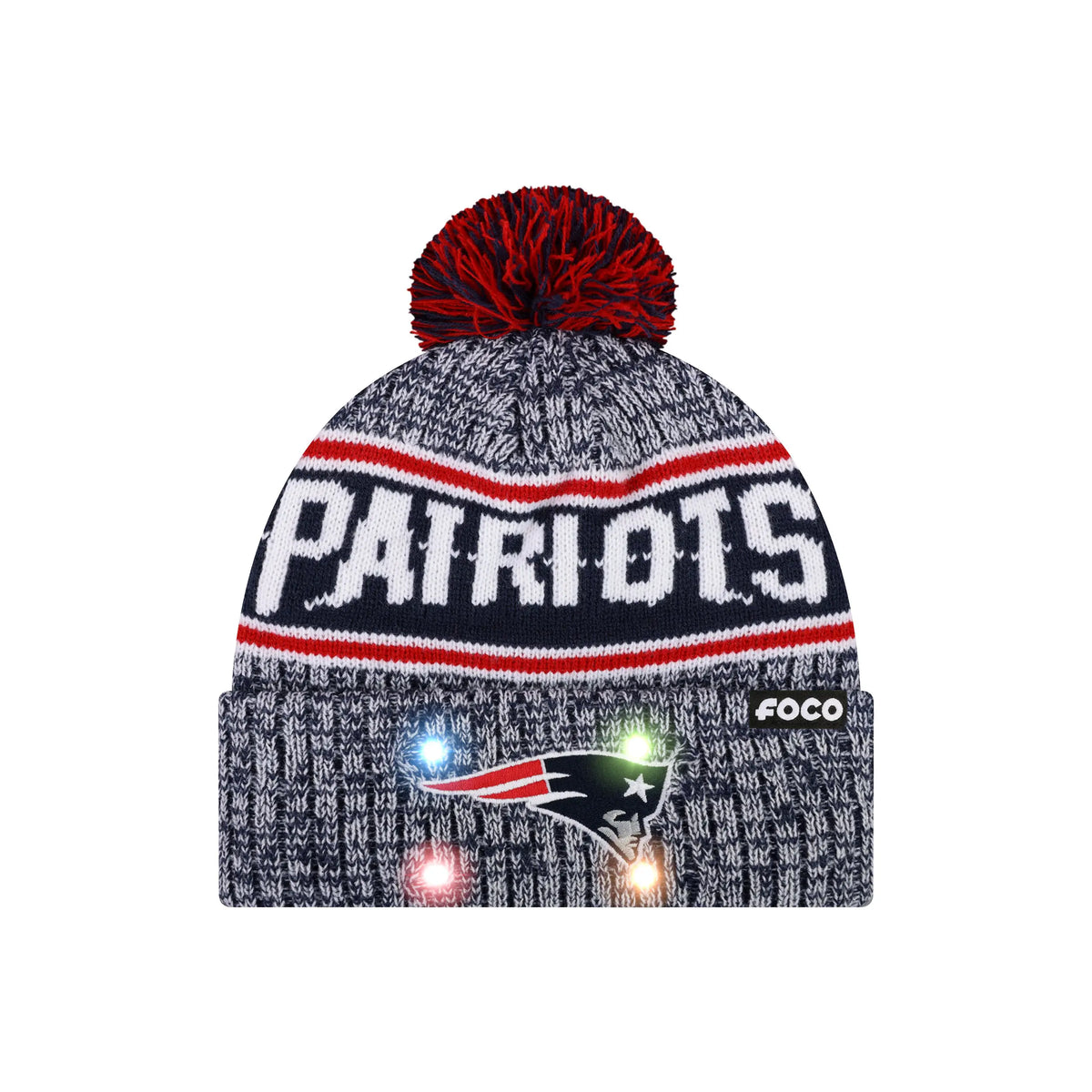 NFL Officially Licensed Team Color Warm Light up Pom Beanie