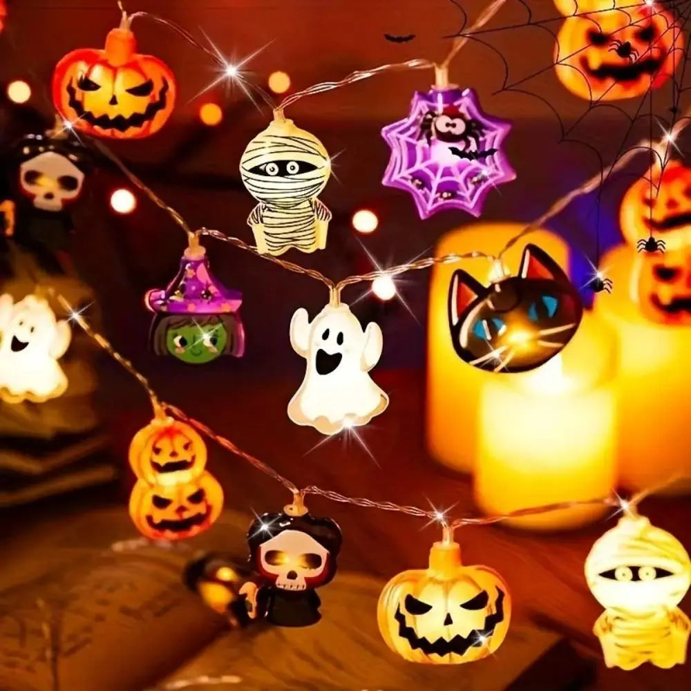 USB Pumpkin LED String Lights, 59–118in Warm Halloween Garland for Mantel, Window, Bedroom & Fall Decor