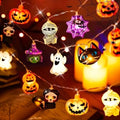 USB Pumpkin LED String Lights, 59–118in Warm Halloween Garland for Mantel, Window, Bedroom & Fall Decor
