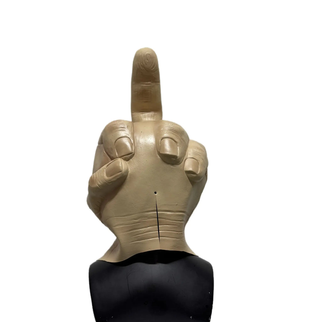 Adult Realistic Middle Finger Hand Full-Head Latex Halloween Mask