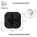 4-Cavity Rose Ice Cube Mold - Large Silicone Ice Tray for Whiskey, Cocktails & Coffee, Makes Big Rose Ice Balls for Drinks, Perfect for Bar & Home Use