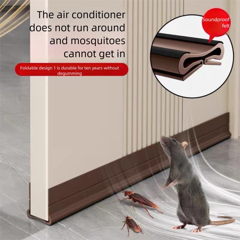 Soundproof Triple Seal Door Draft Stopper Self Adhesive PVC Door Bottom Weather Strip Wind & Noise Insulation Gap Sealing Strip